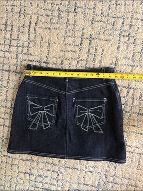 Pilcro Indigo Denim Mini Skirt with Contrast Stitching